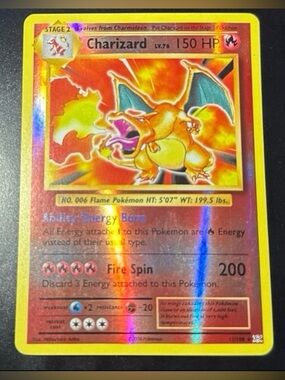 Charizard 11/108 rare XY Evolutions Reverse HoloFoil 2016 released light played